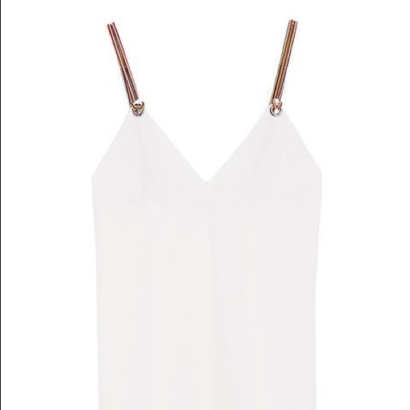 NWT ZARA WHITE DRESS WITH RAINBOW ROPE STRAPS - Picture 5 of 8